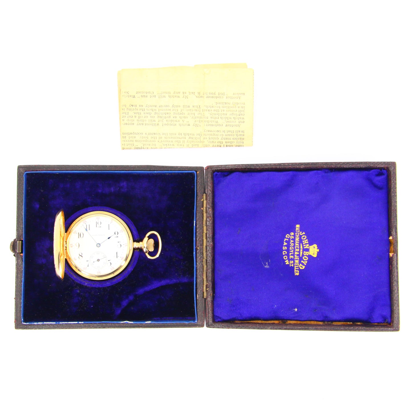 Antique Ladies 14 Carat Waltham Full Hunter Pocket Watch Boxed with Papers