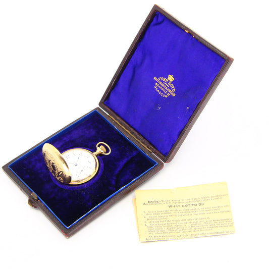 Antique Ladies 14 Carat Waltham Full Hunter Pocket Watch Boxed with Papers