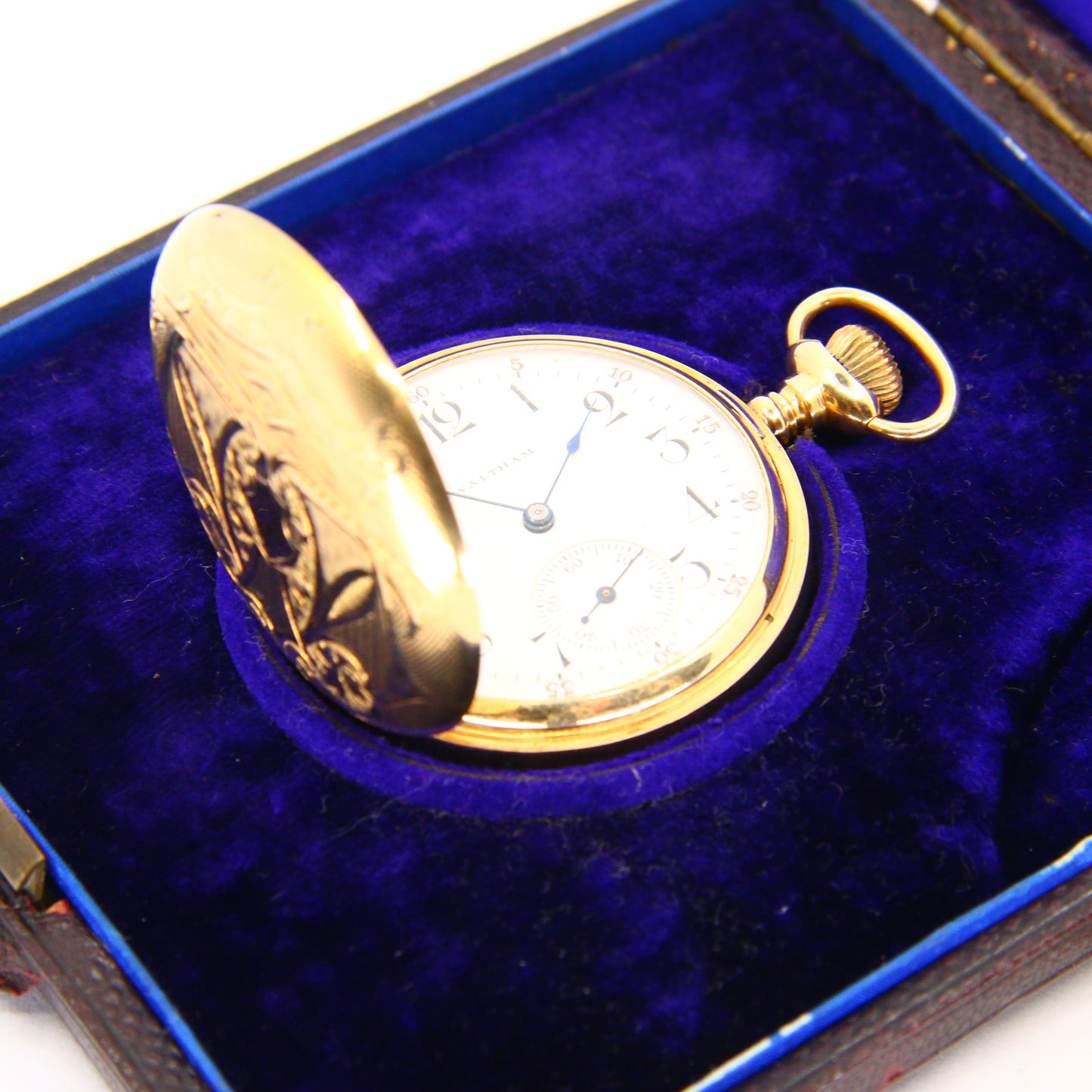 Antique Ladies 14 Carat Waltham Full Hunter Pocket Watch Boxed with Papers