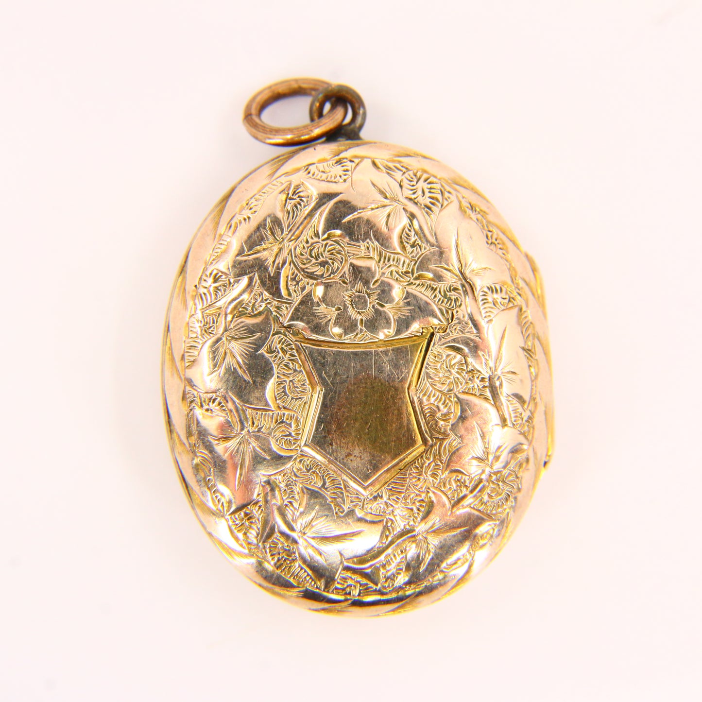 Antique 9ct B&F Gold Masonic Locket Enamel Detailed Pendant Back & Front Charm