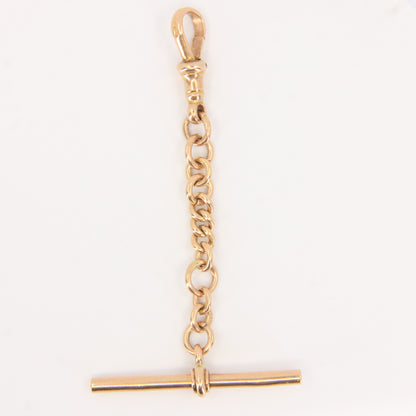 Antique 9ct Gold Hallmarked T-Bar Pendant Necklace Extender 3" Part Albert Chain