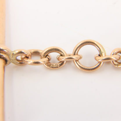 Antique 9ct Gold Hallmarked T-Bar Pendant Necklace Extender 3" Part Albert Chain