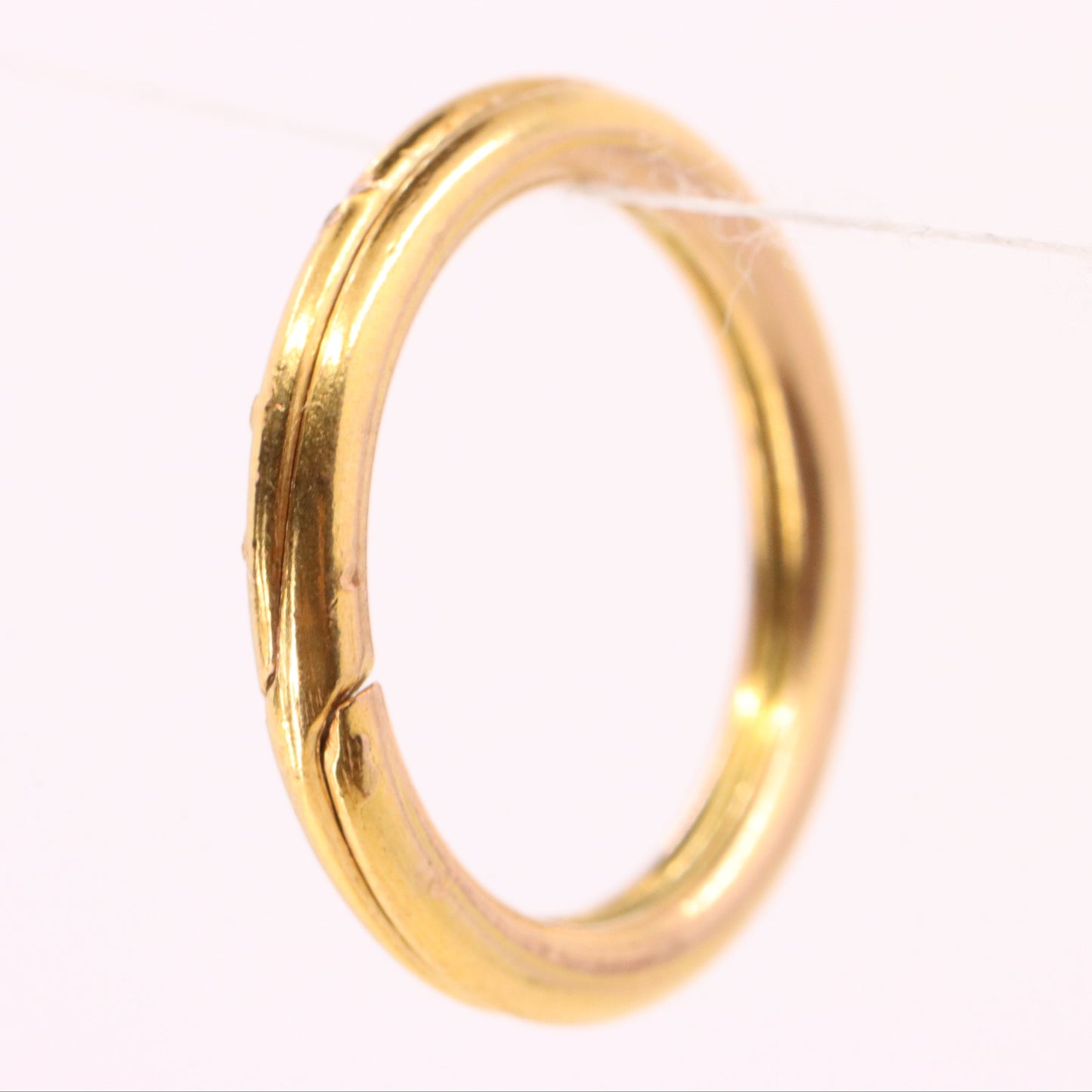 Vintage 9ct Rose Gold Split Ring Pendant Suspension Loop Jewellery Finding
