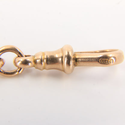 Antique 9ct Gold Hallmarked T-Bar Pendant Necklace Extender 3" Part Albert Chain