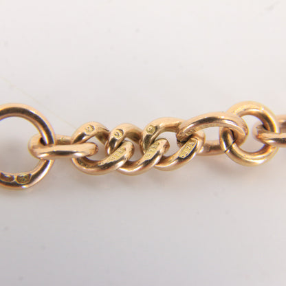 Antique 9ct Gold Hallmarked T-Bar Pendant Necklace Extender 3" Part Albert Chain