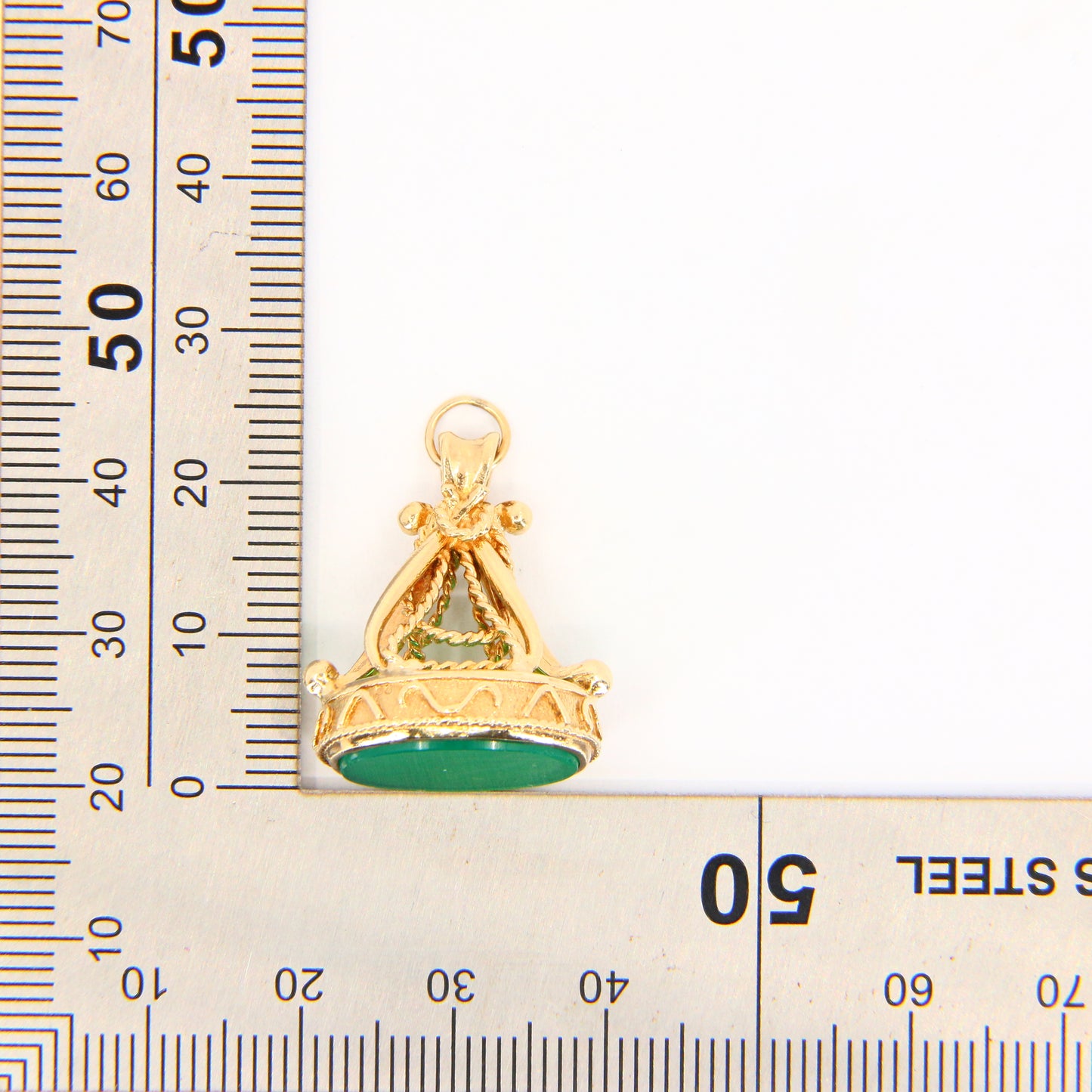 Vintage 9ct Gold Drop Fob Pendant 9 Carat Hallmarked Yellow Gold Charm Gift