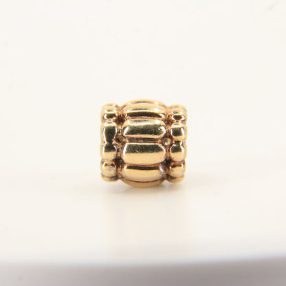 Pandora 14ct Solid Gold Threaded Bead Charm Yellow Gold Bracelet Charm Collectible