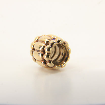 Pandora 14ct Solid Gold Threaded Bead Charm Yellow Gold Bracelet Charm Collectible