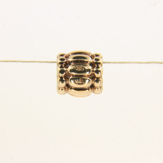 Pandora 14ct Solid Gold Threaded Bead Charm Yellow Gold Bracelet Charm Collectible
