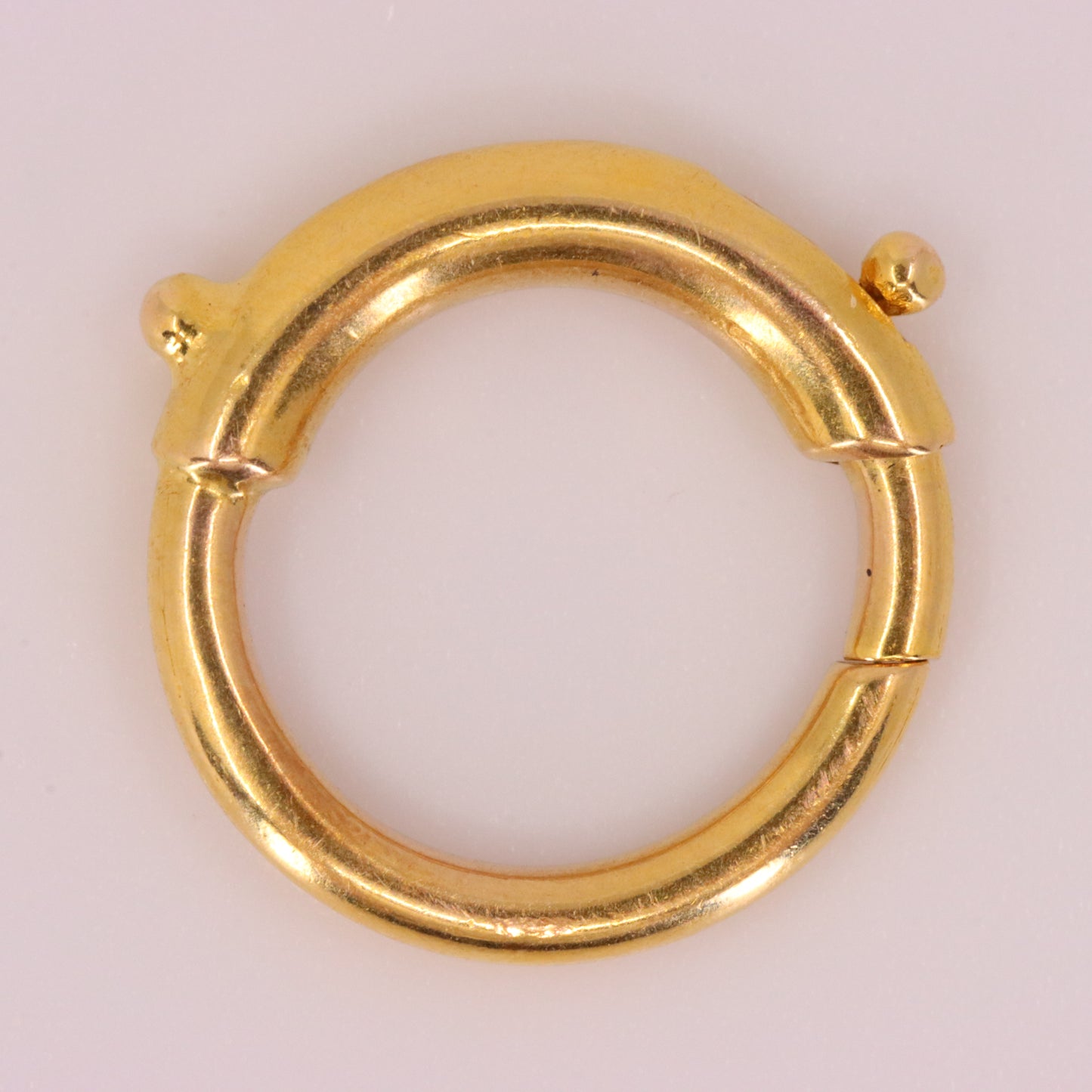 Antique 15k Yellow Gold Spring Ring Clasp Charm Holder Jewellery Finding Clip