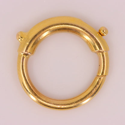 Antique 15k Yellow Gold Spring Ring Clasp Charm Holder Jewellery Finding Clip