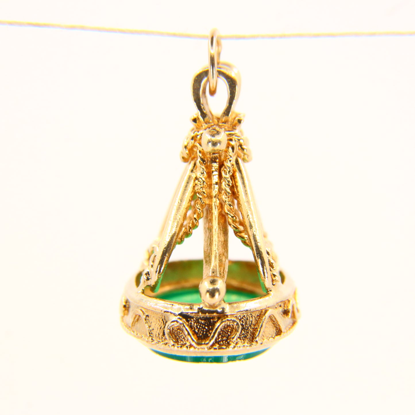 Vintage 9ct Gold Drop Fob Pendant 9 Carat Hallmarked Yellow Gold Charm Gift