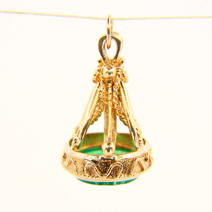 Vintage 9ct Gold Drop Fob Pendant 9 Carat Hallmarked Yellow Gold Charm Gift