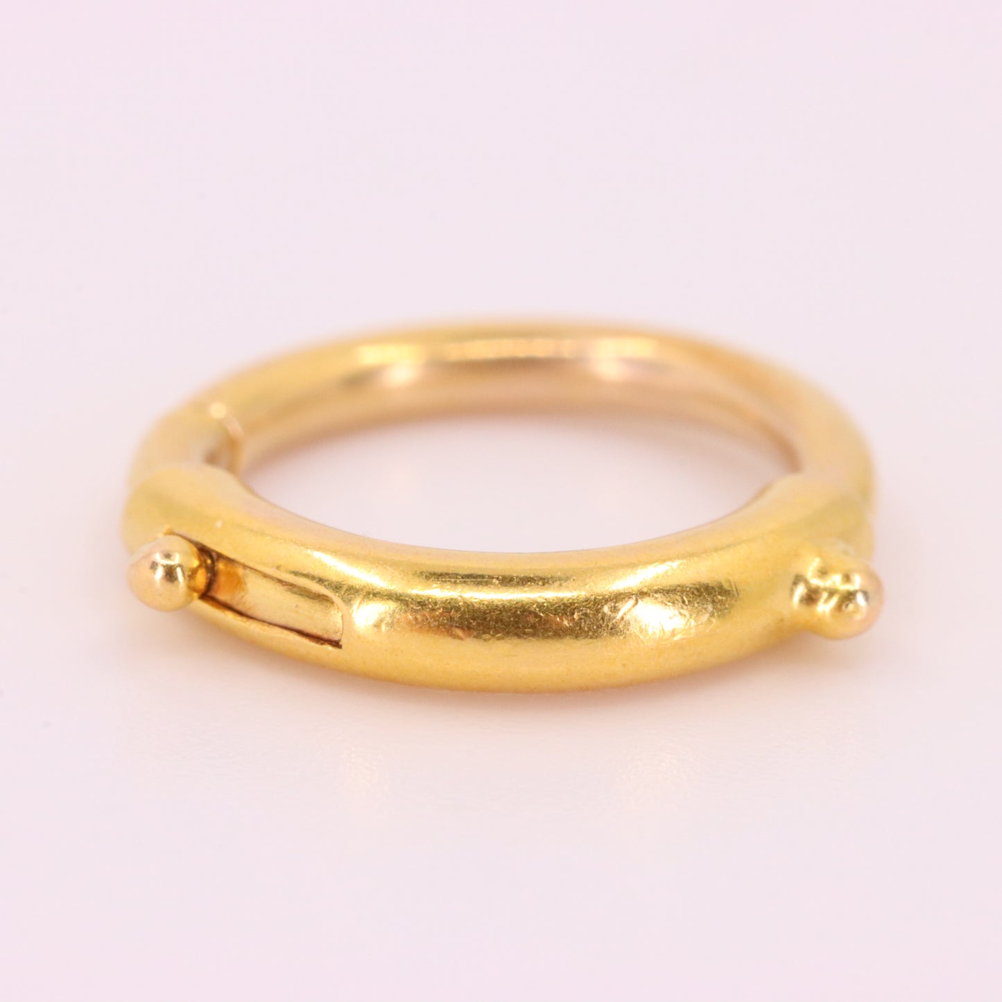 Antique 15k Yellow Gold Spring Ring Clasp Charm Holder Jewellery Finding Clip
