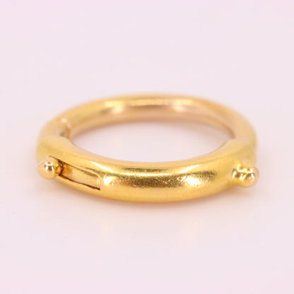 Antique 15k Yellow Gold Spring Ring Clasp Charm Holder Jewellery Finding Clip