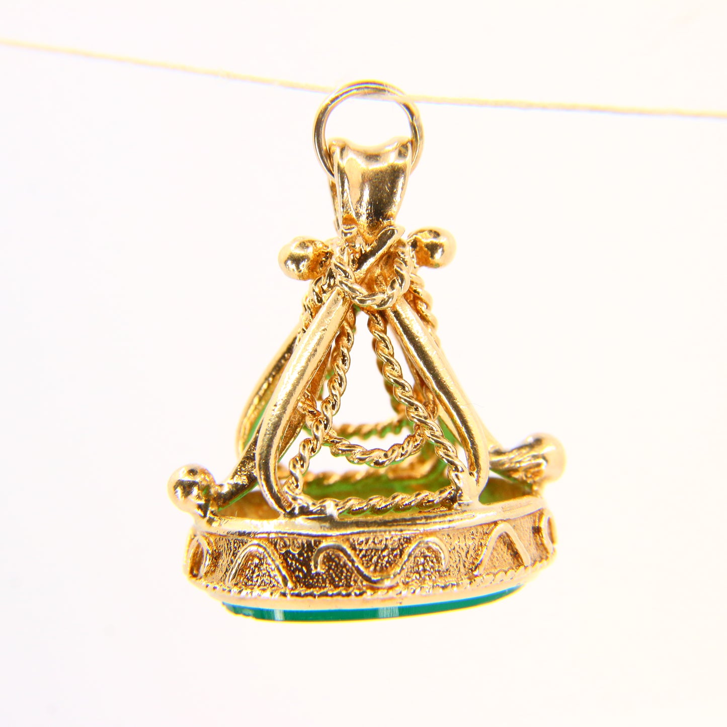 Vintage 9ct Gold Drop Fob Pendant 9 Carat Hallmarked Yellow Gold Charm Gift