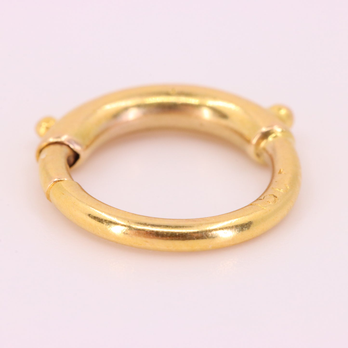 Antique 15k Yellow Gold Spring Ring Clasp Charm Holder Jewellery Finding Clip