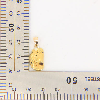 Vintage 24K Natural Gold Nugget Pendant 14K Bail Yellow Gold Charm