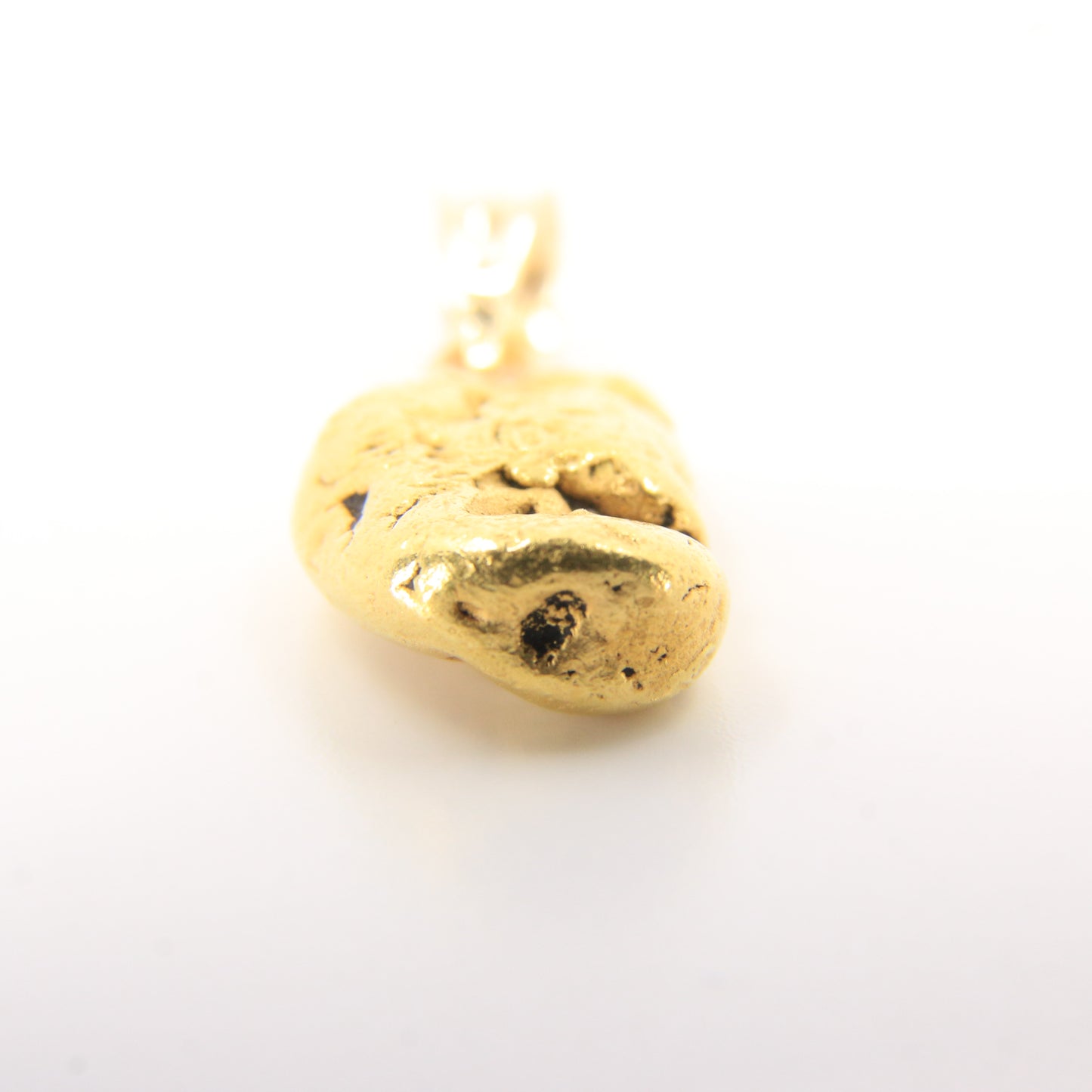 Vintage 24K Natural Gold Nugget Pendant 14K Bail Yellow Gold Charm