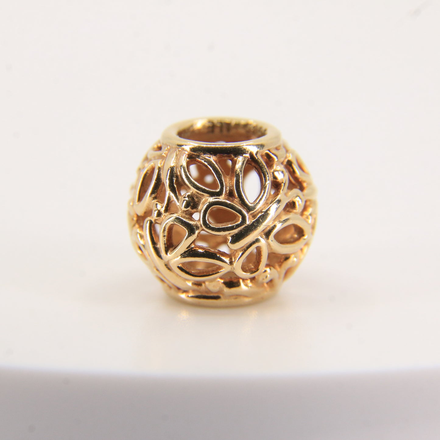Pandora 14ct Solid Gold Bead Charm Nonthreaded Yellow Gold Bracelet Bead