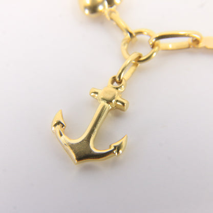 Vintage 18K Gold Faith Hope Charity Charm Heart Anchor Cross Pendant Gift