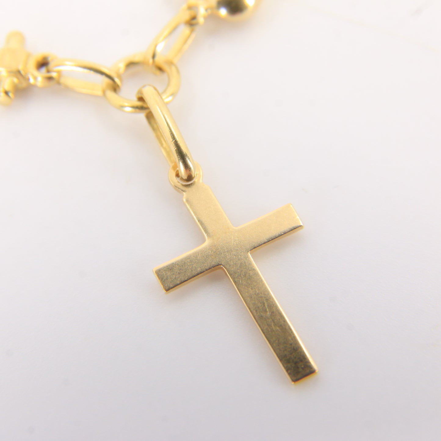Vintage 18K Gold Faith Hope Charity Charm Heart Anchor Cross Pendant Gift