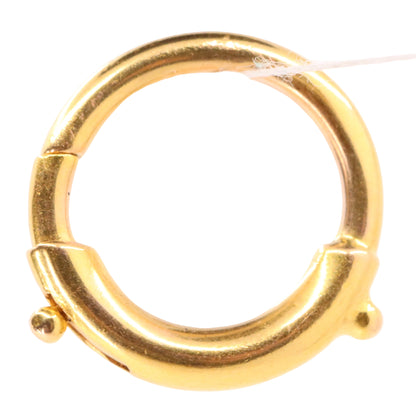Antique 15k Yellow Gold Spring Ring Clasp Charm Holder Jewellery Finding Clip
