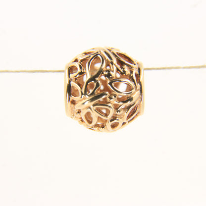 Pandora 14ct Solid Gold Bead Charm Nonthreaded Yellow Gold Bracelet Bead