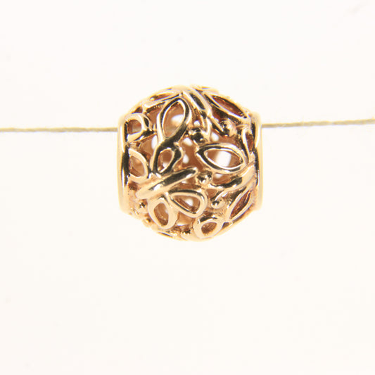 Pandora 14ct Solid Gold Bead Charm Nonthreaded Yellow Gold Bracelet Bead