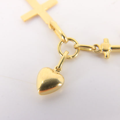 Vintage 18K Gold Faith Hope Charity Charm Heart Anchor Cross Pendant Gift