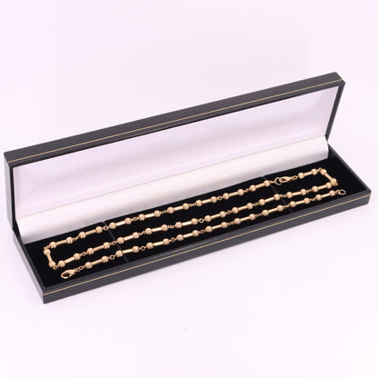 Vintage 9ct Gold Necklace & Bracelet Set 24 Inch Combined Chain Boxed Gift