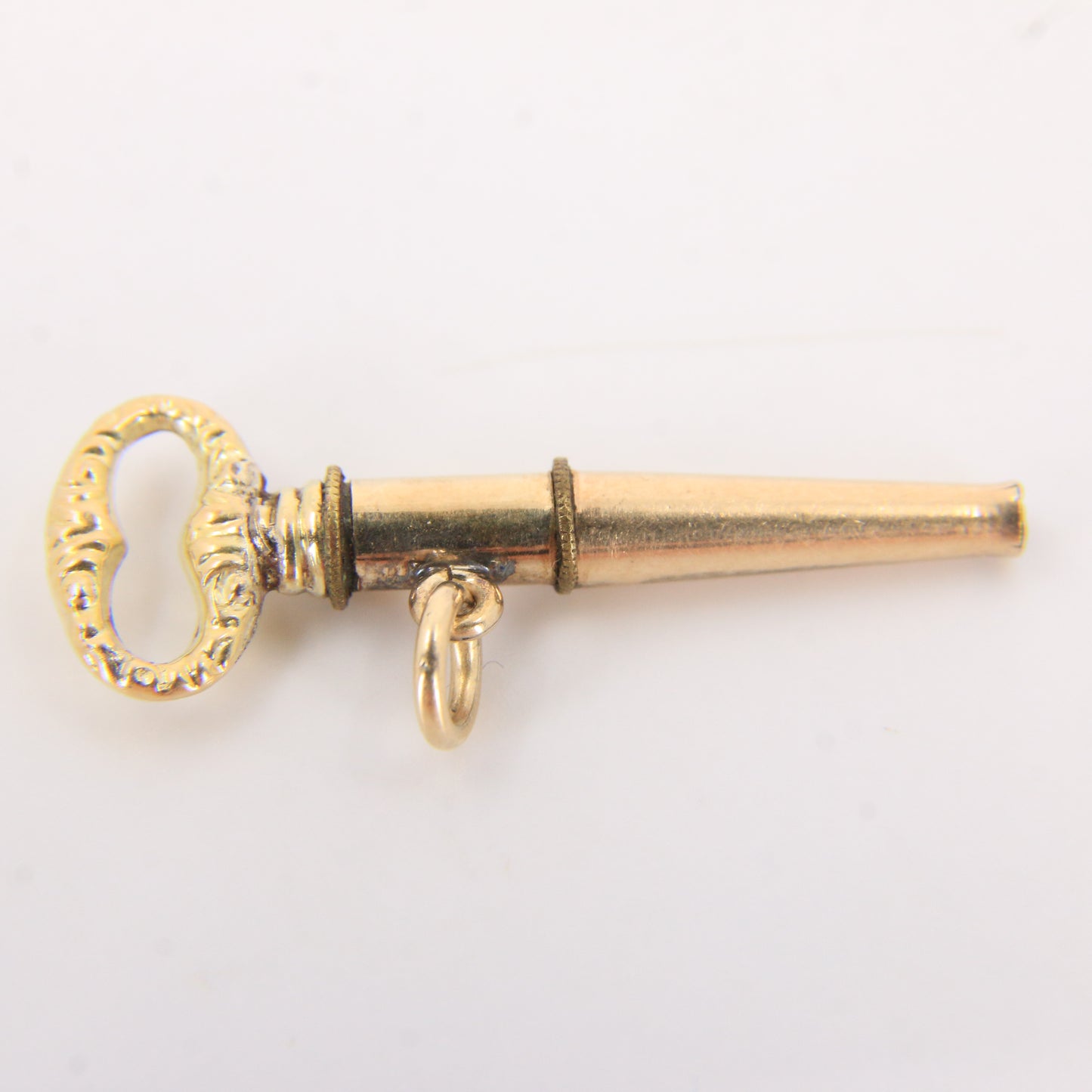 Antique 14ct Gold Watch Key Fob Ratchet Winding Pendant Chain Accessory