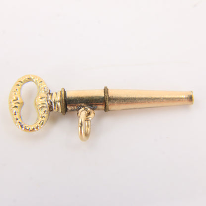 Antique 14ct Gold Watch Key Fob Ratchet Winding Pendant Chain Accessory