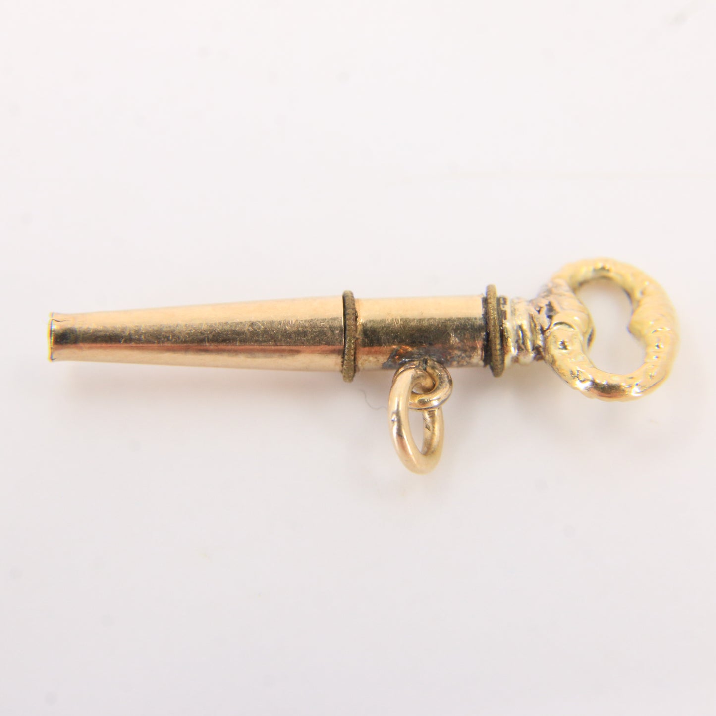 Antique 14ct Gold Watch Key Fob Ratchet Winding Pendant Chain Accessory
