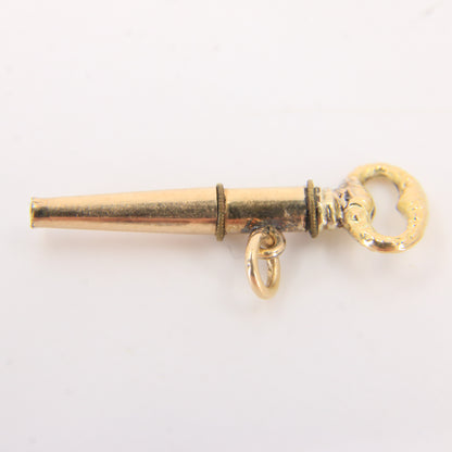 Antique 14ct Gold Watch Key Fob Ratchet Winding Pendant Chain Accessory