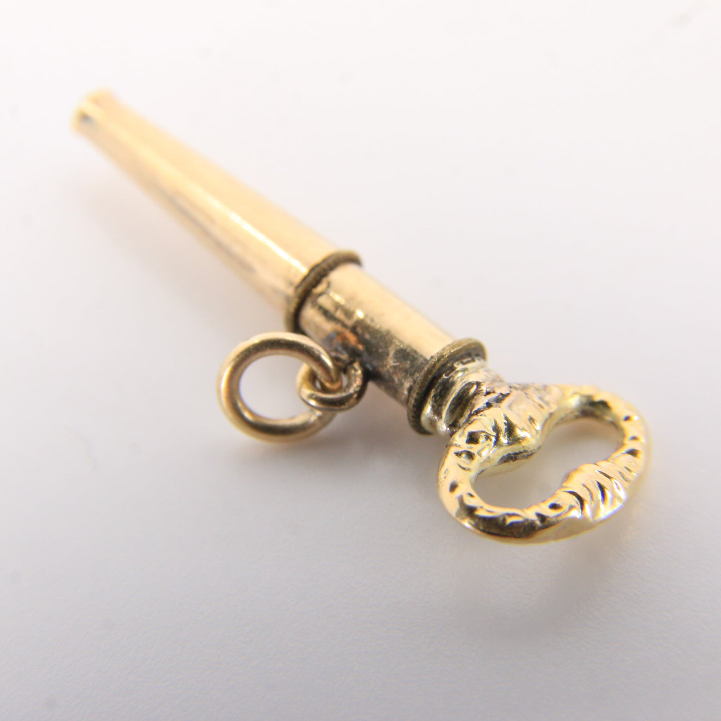 Antique 14ct Gold Watch Key Fob Ratchet Winding Pendant Chain Accessory
