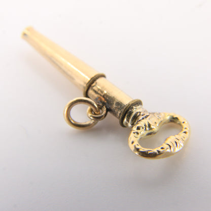 Antique 14ct Gold Watch Key Fob Ratchet Winding Pendant Chain Accessory