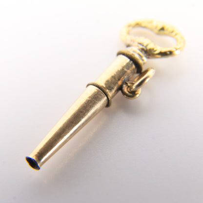 Antique 14ct Gold Watch Key Fob Ratchet Winding Pendant Chain Accessory