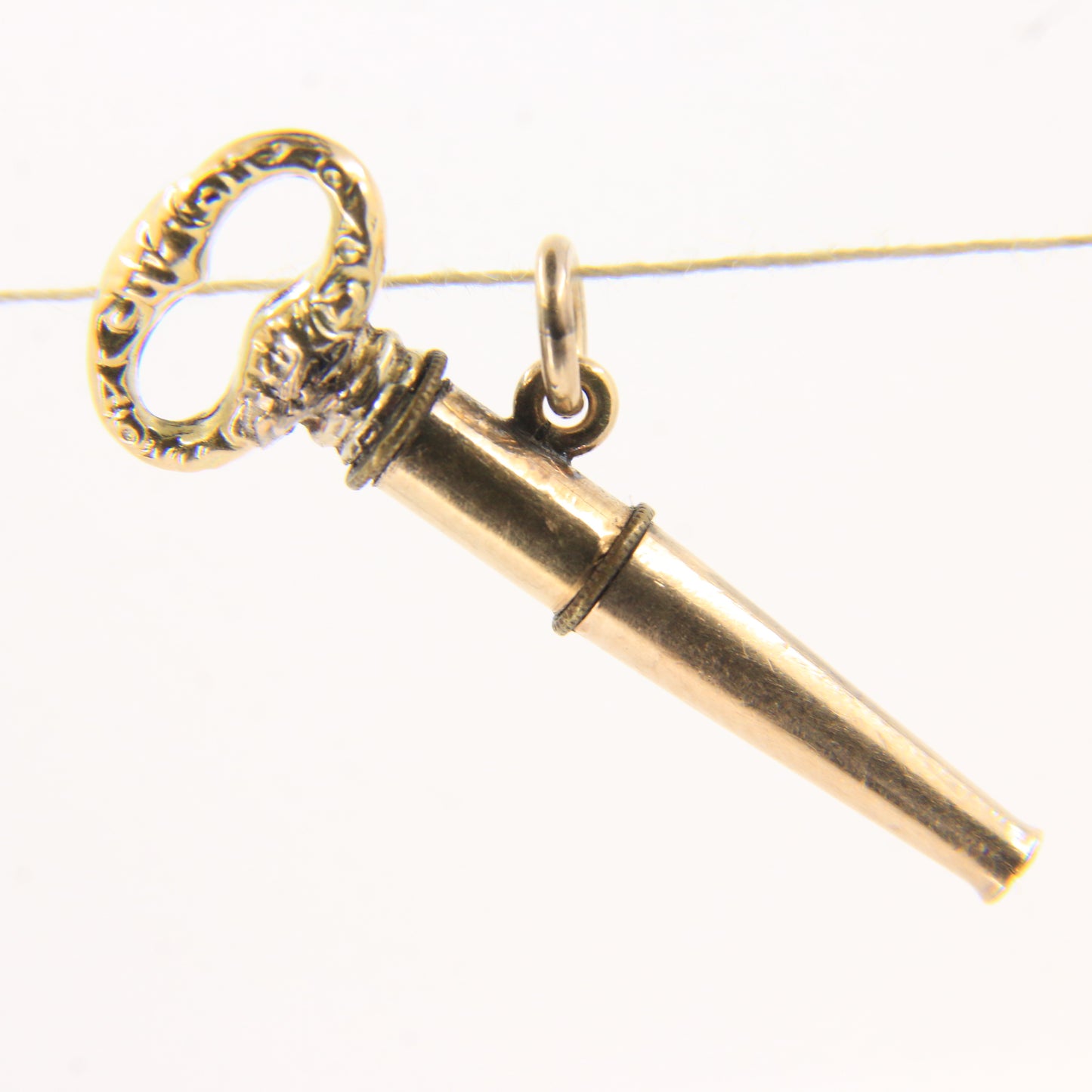 Antique 14ct Gold Watch Key Fob Ratchet Winding Pendant Chain Accessory