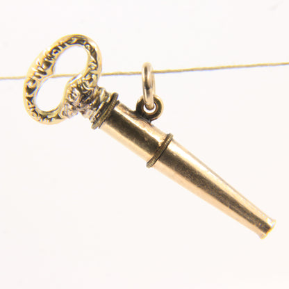 Antique 14ct Gold Watch Key Fob Ratchet Winding Pendant Chain Accessory