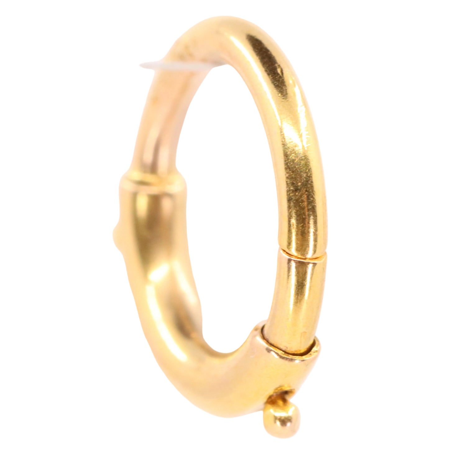 Antique 15k Yellow Gold Spring Ring Clasp Charm Holder Jewellery Finding Clip