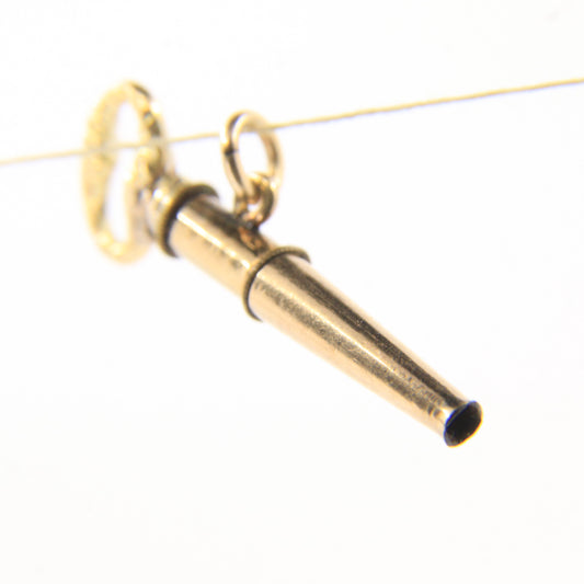 Antique 14ct Gold Watch Key Fob Ratchet Winding Pendant Chain Accessory