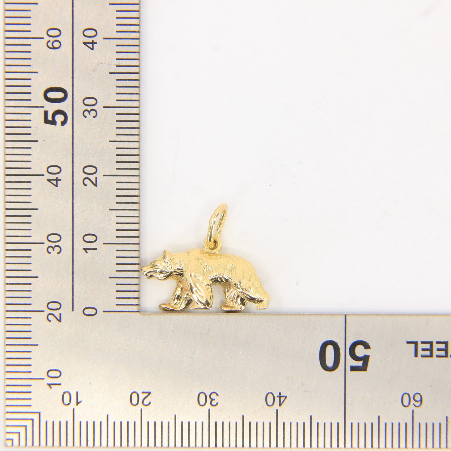 Vintage 18ct Yellow Gold Brown Bear Pendant Wildlife Animal Charm Gift