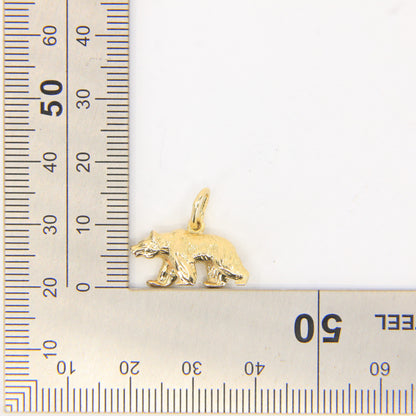 Vintage 18ct Yellow Gold Brown Bear Pendant Wildlife Animal Charm Gift