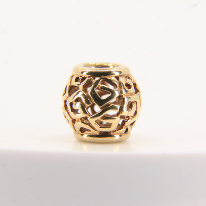Pandora 14ct Solid Gold Bead Charm Nonthreaded Yellow Gold Bracelet Bead