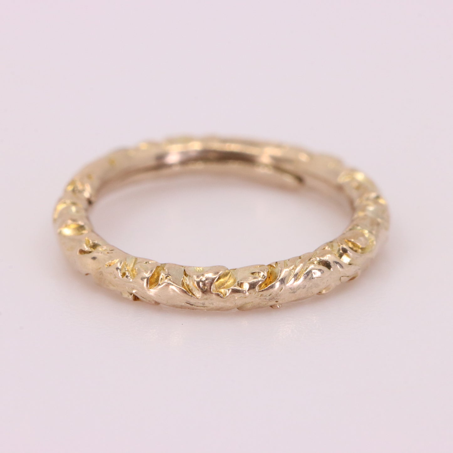 Vintage 9ct Yellow Gold Engraved Split Ring Suspension Loop Pendant Bail Finding