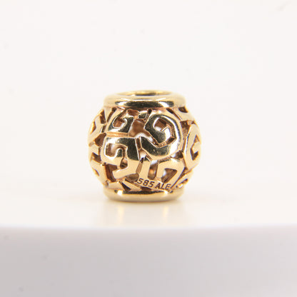 Pandora 14ct Solid Gold Bead Charm Nonthreaded Yellow Gold Bracelet Bead