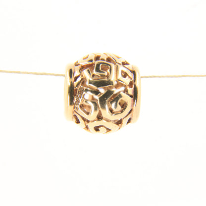 Pandora 14ct Solid Gold Bead Charm Nonthreaded Yellow Gold Bracelet Bead