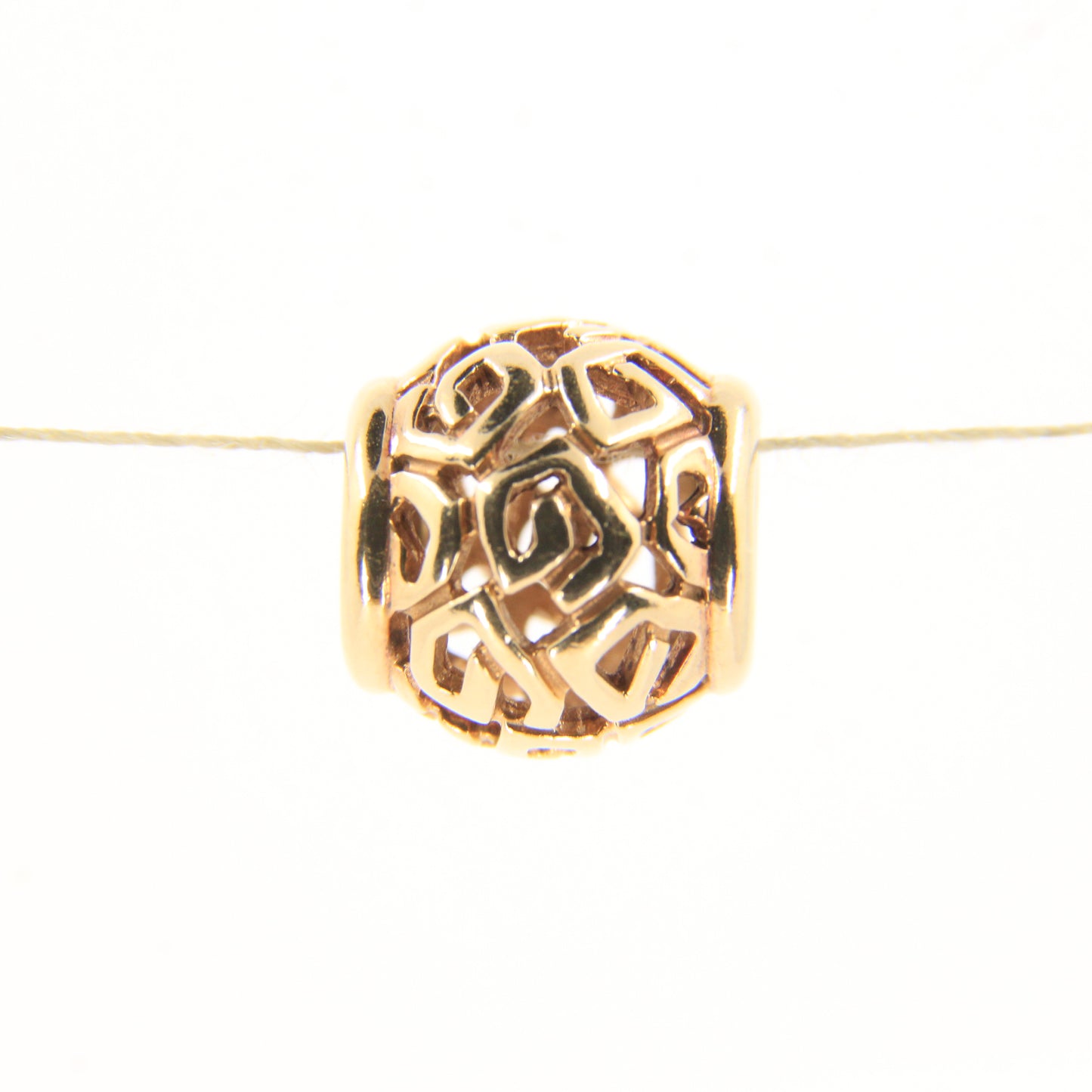Pandora 14ct Solid Gold Bead Charm Nonthreaded Yellow Gold Bracelet Bead