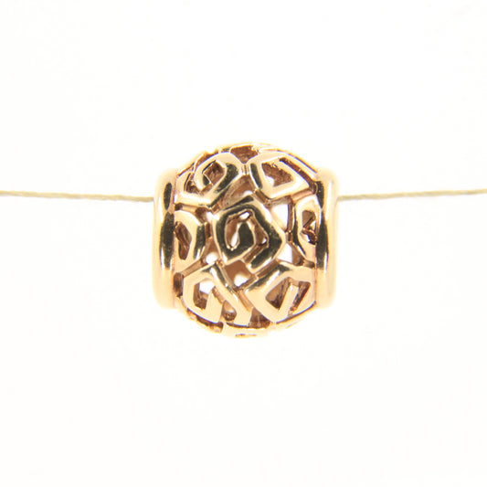 Pandora 14ct Solid Gold Bead Charm Nonthreaded Yellow Gold Bracelet Bead